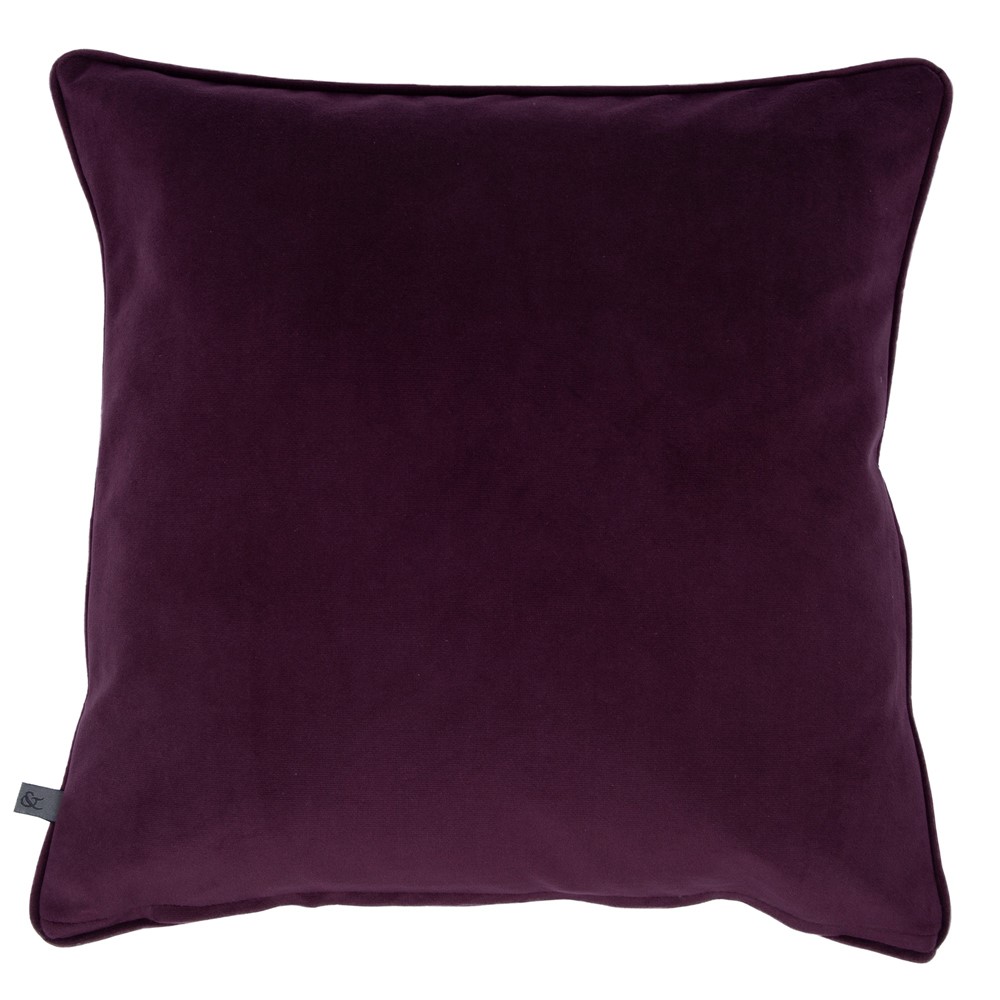 Opulence Velvet Cushion by Graham & Brown in Damson Purple